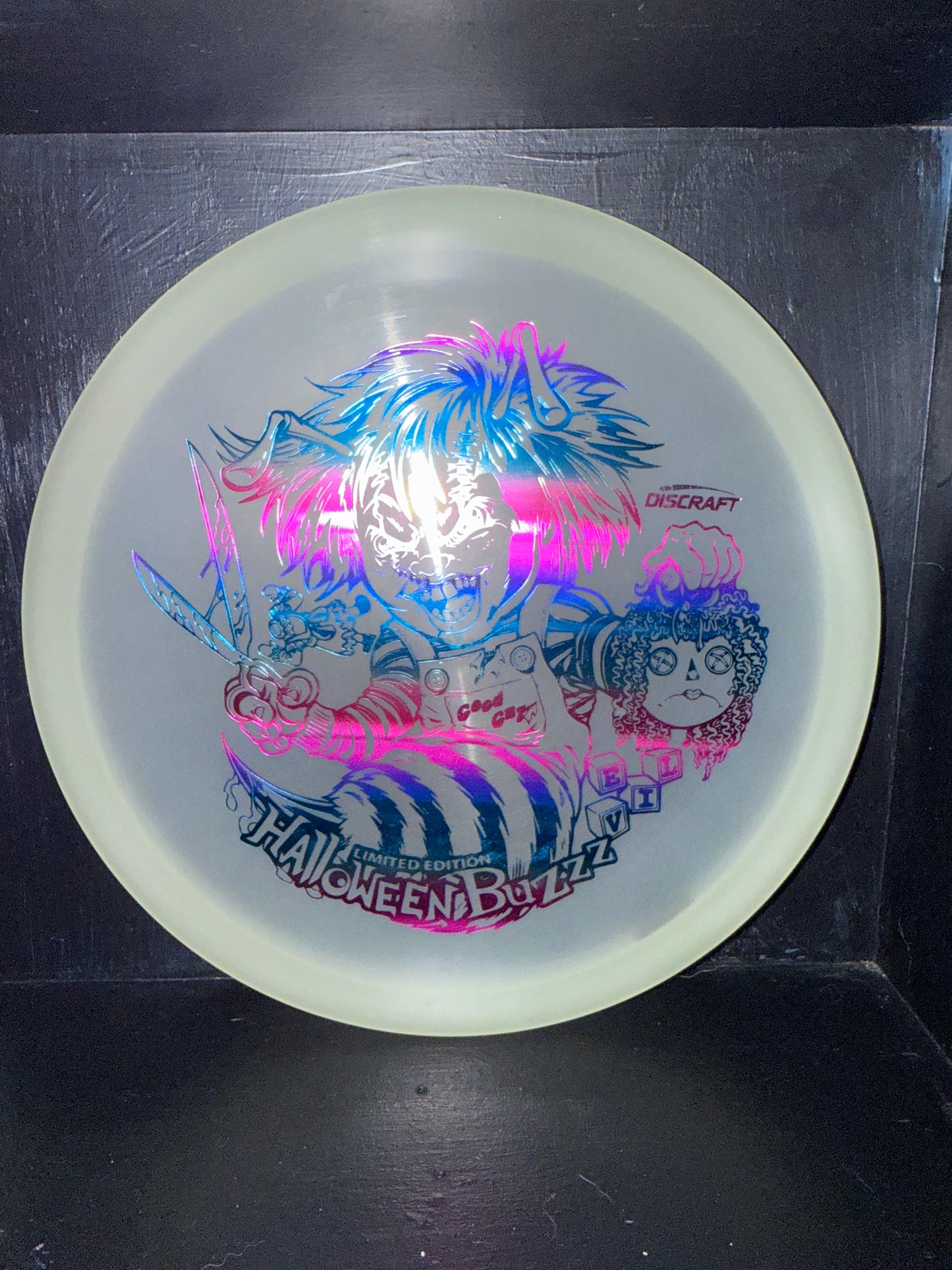Unthrown Discraft Z Glo Limited Edition Chucky Halloween Buzzz 177+g