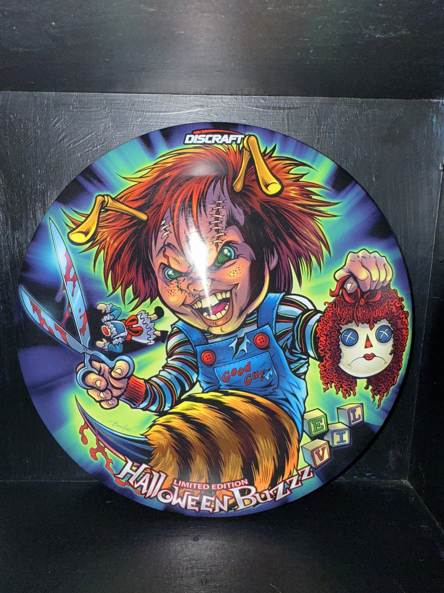 Unthrown Discraft Supercolor Limited Edition Chucky Halloween Buzzz 175-176g