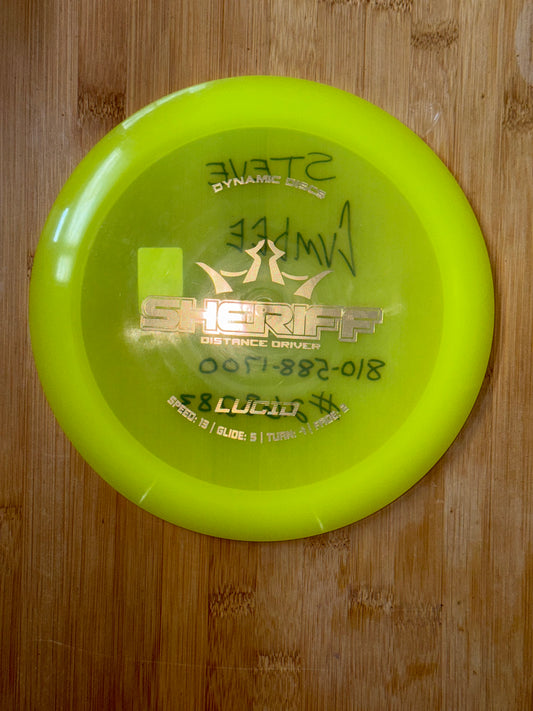 Used & Inked Dynamic Discs Lucid Sheriff 174g Distance Driver