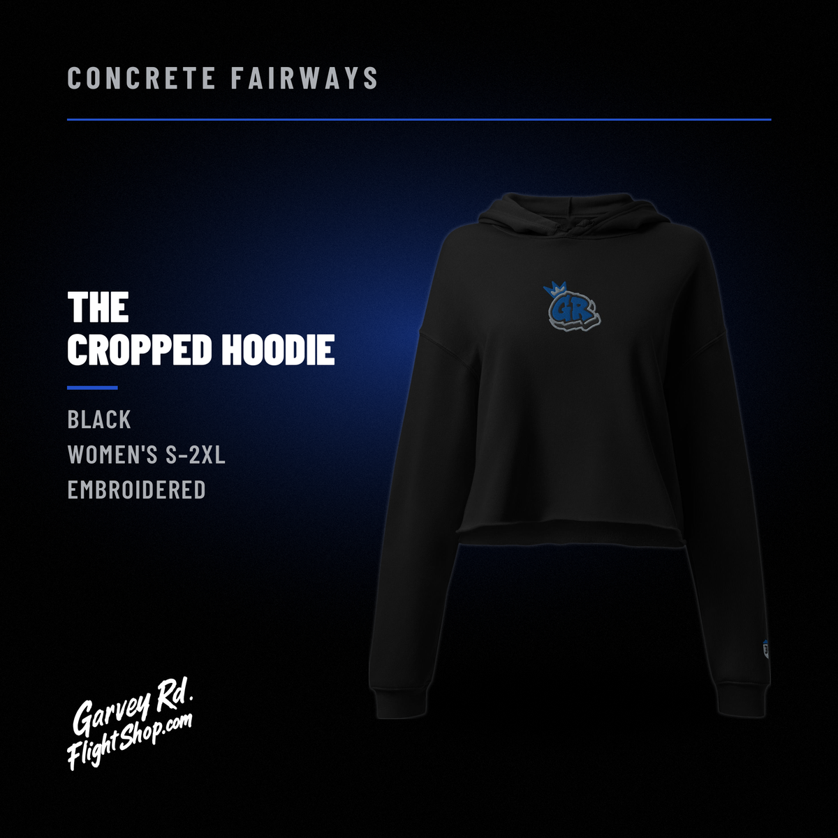 Concrete Fairways women's cropped hoodie – hero