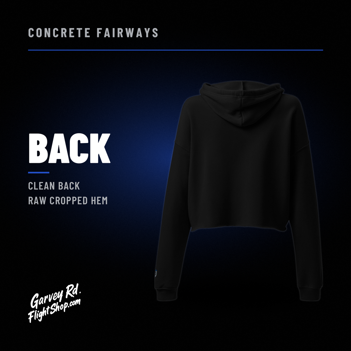 Concrete Fairways women's cropped hoodie – back