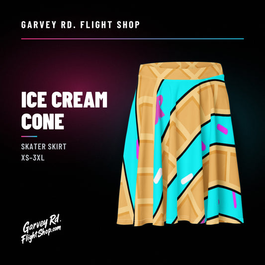 Garvey Rd. Disc Golf 'Ice Cream Cone' skater skirt, front